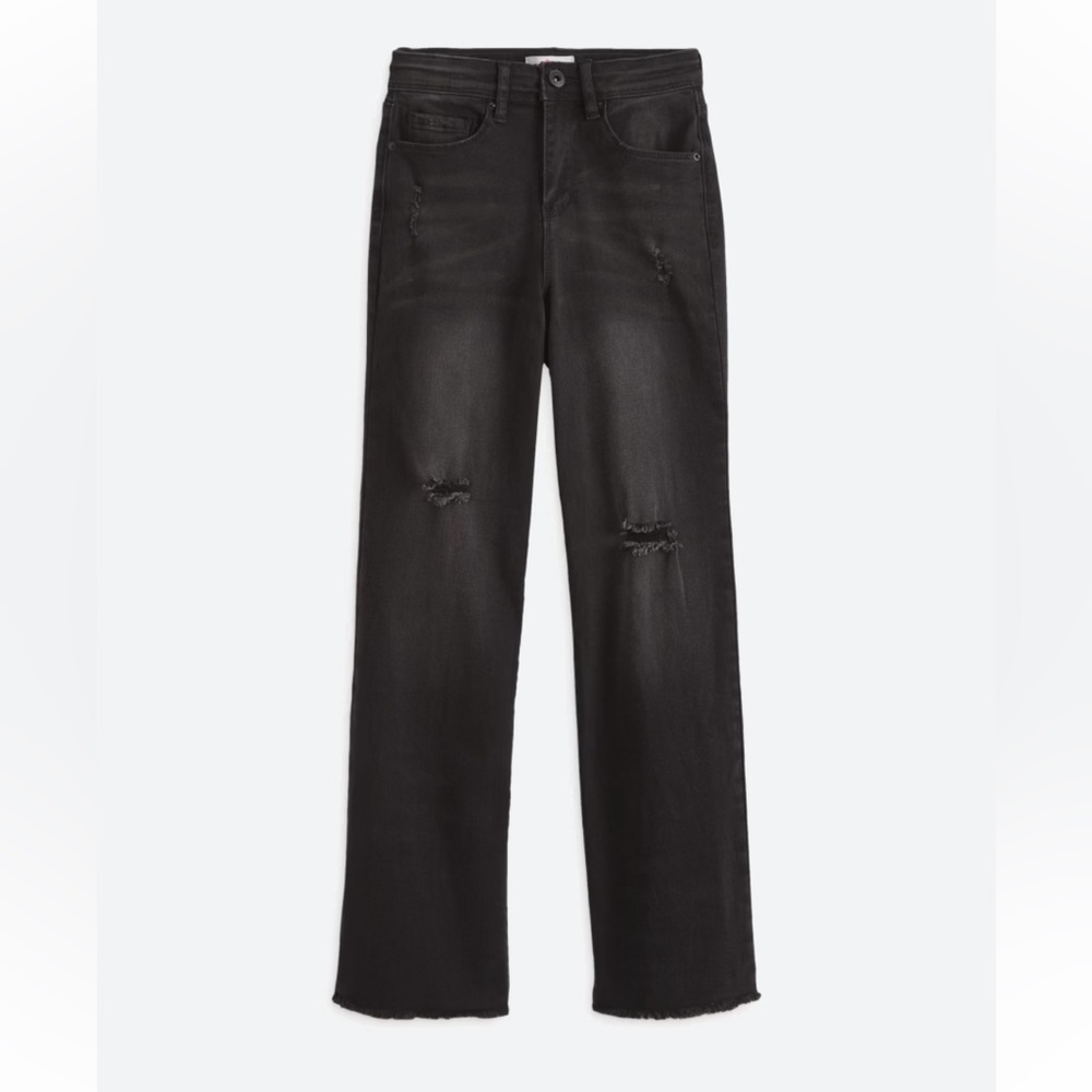 High rise, wide leg jeans